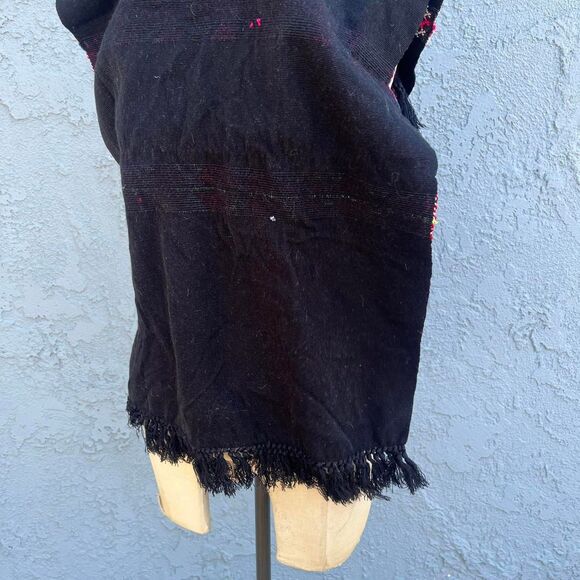 Black Woven Table Runner Neon color Pink Turquoise Bohemian decor - Picture 5 of 6